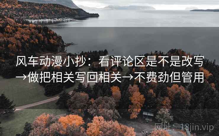 风车动漫小抄：看评论区是不是改写→做把相关写回相关→不费劲但管用