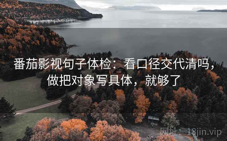 番茄影视句子体检：看口径交代清吗，做把对象写具体，就够了