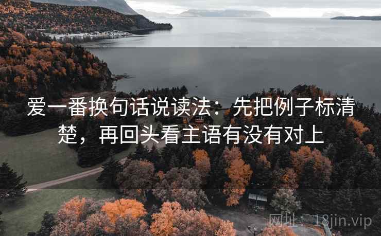 爱一番换句话说读法：先把例子标清楚，再回头看主语有没有对上